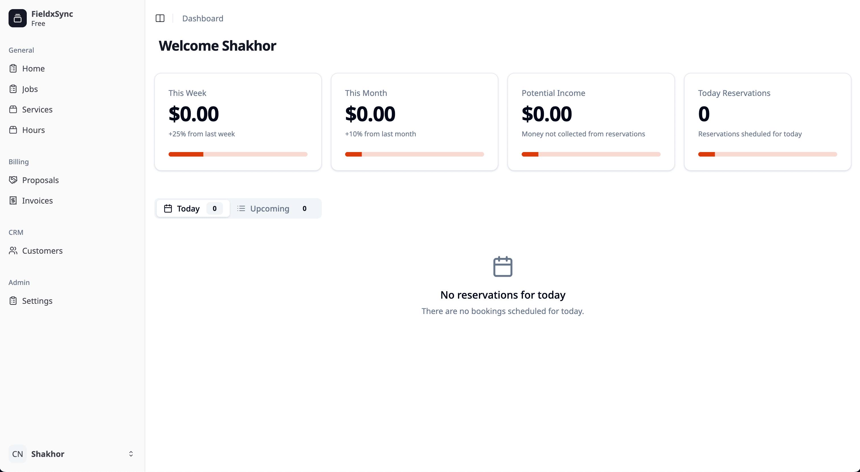 FieldxSync dashboard preview